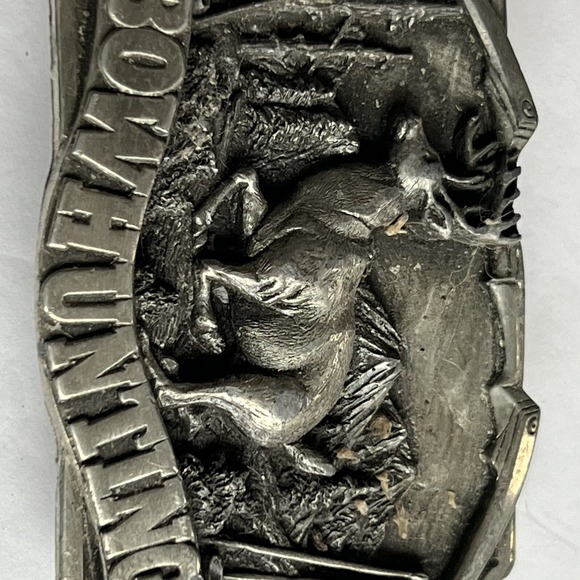 BERGAMOT Siskiyou BOWHUNTING hunting DEER 1983 Vintage‎ belt buckle USA - Picture 3 of 12